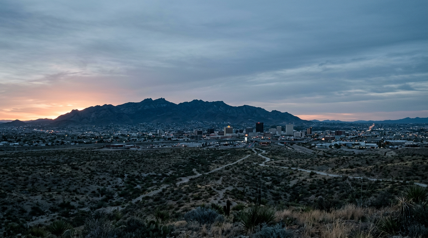 El Paso Texas skyline with Franklin Mountains